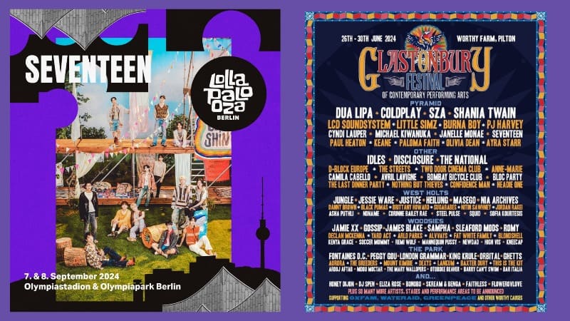 SEVENTEEN Lollapalooza Berlin Glastonbury Festival