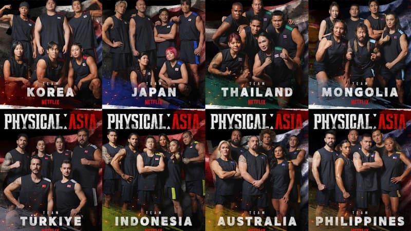 Составы команд шоу Netflix «Physical: Asia»